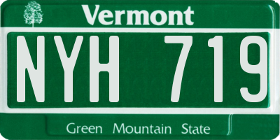 VT license plate NYH719
