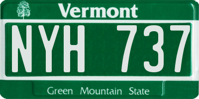 VT license plate NYH737