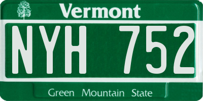 VT license plate NYH752