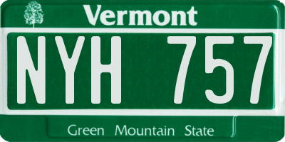 VT license plate NYH757