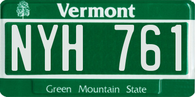 VT license plate NYH761