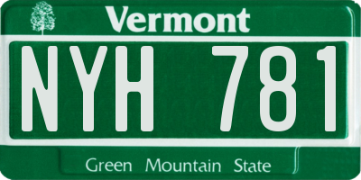 VT license plate NYH781
