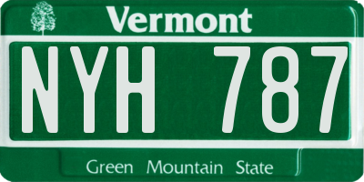 VT license plate NYH787