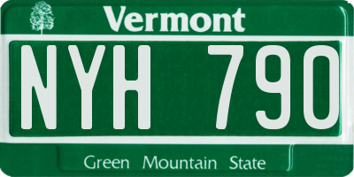 VT license plate NYH790