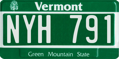 VT license plate NYH791
