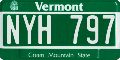 VT license plate NYH797