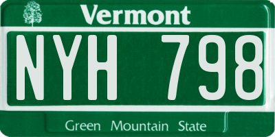 VT license plate NYH798