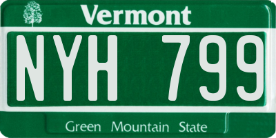 VT license plate NYH799