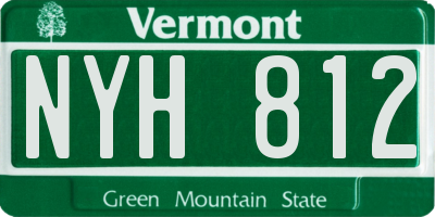 VT license plate NYH812