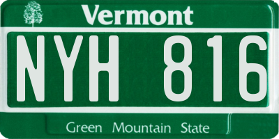 VT license plate NYH816