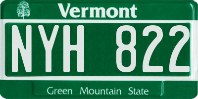 VT license plate NYH822