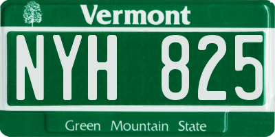 VT license plate NYH825