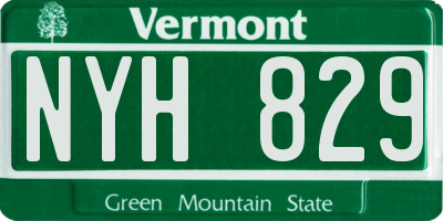 VT license plate NYH829
