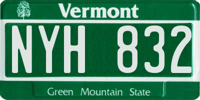 VT license plate NYH832