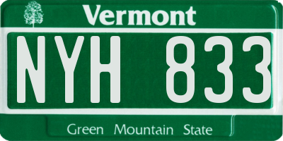 VT license plate NYH833