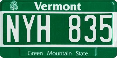 VT license plate NYH835