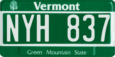 VT license plate NYH837