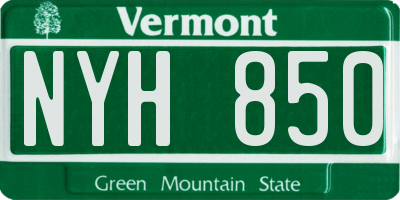 VT license plate NYH850