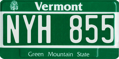 VT license plate NYH855