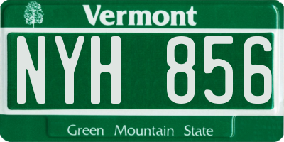 VT license plate NYH856
