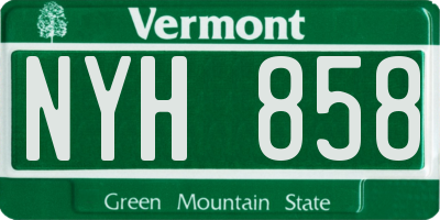 VT license plate NYH858