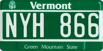 VT license plate NYH866