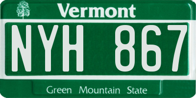 VT license plate NYH867