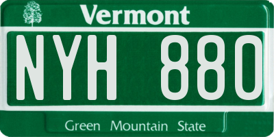 VT license plate NYH880