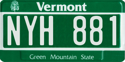 VT license plate NYH881