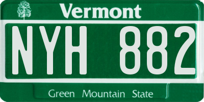 VT license plate NYH882