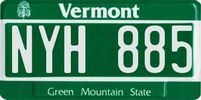 VT license plate NYH885