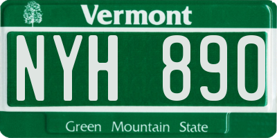 VT license plate NYH890