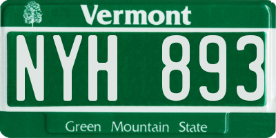 VT license plate NYH893