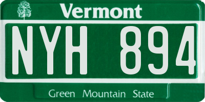 VT license plate NYH894