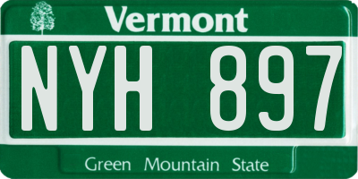 VT license plate NYH897