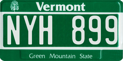 VT license plate NYH899