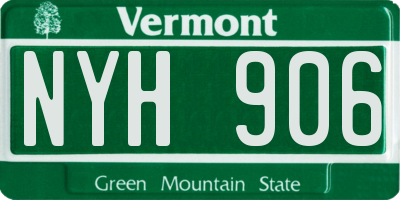 VT license plate NYH906