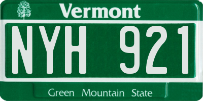 VT license plate NYH921