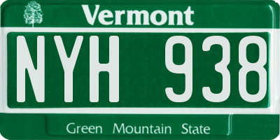 VT license plate NYH938