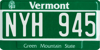 VT license plate NYH945