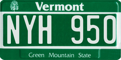 VT license plate NYH950