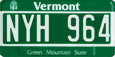 VT license plate NYH964