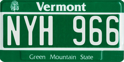 VT license plate NYH966