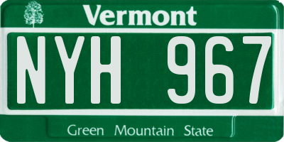 VT license plate NYH967