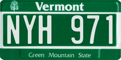 VT license plate NYH971