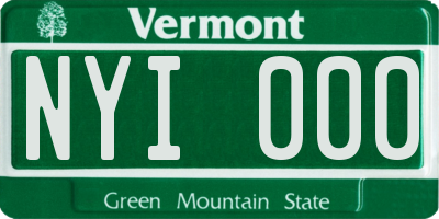 VT license plate NYI000
