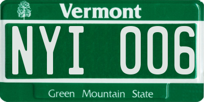 VT license plate NYI006