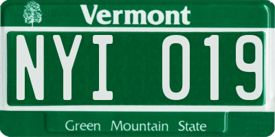 VT license plate NYI019