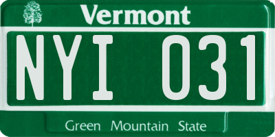 VT license plate NYI031