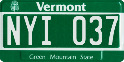 VT license plate NYI037